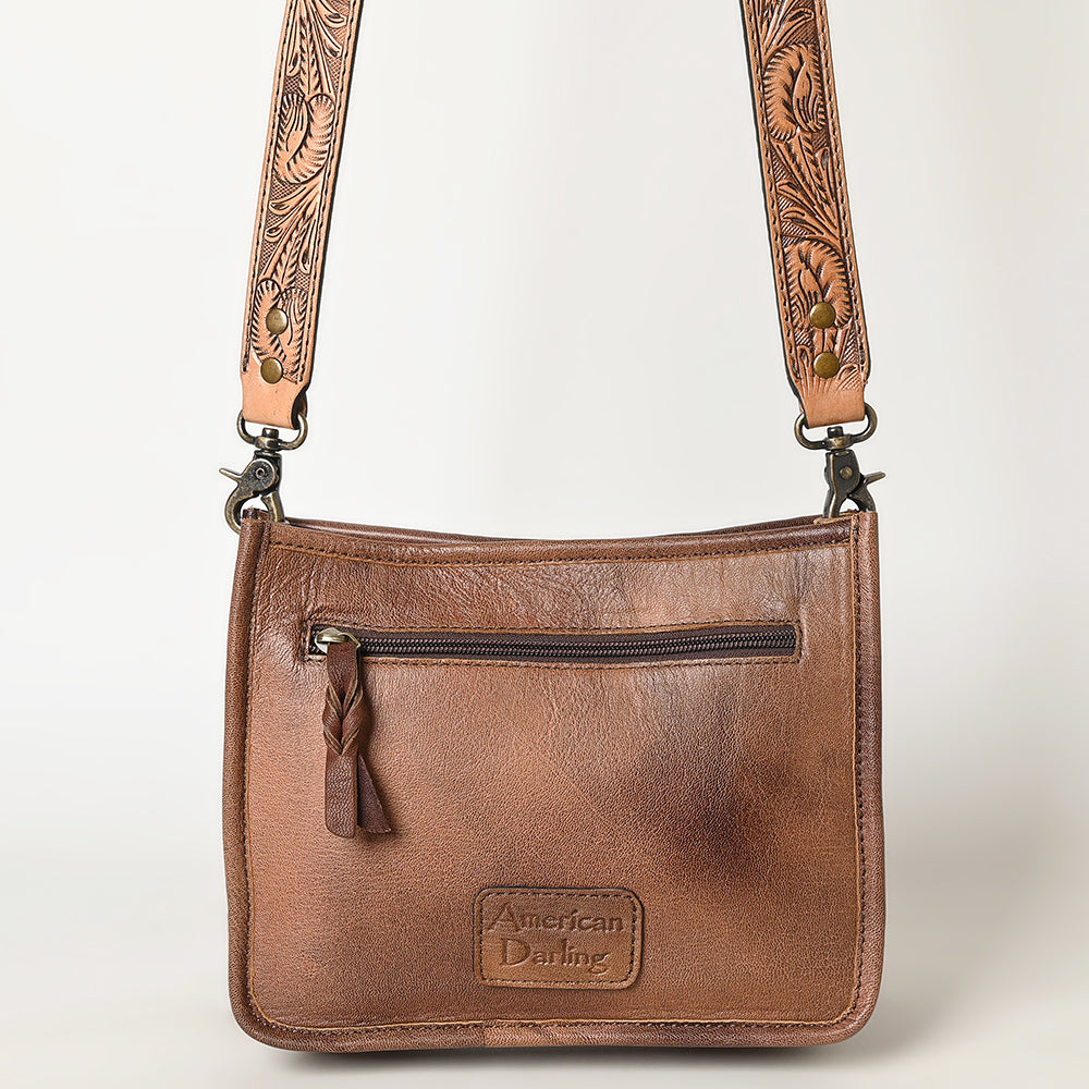 American Darling Messenger Hand Tooled Genuine Leather