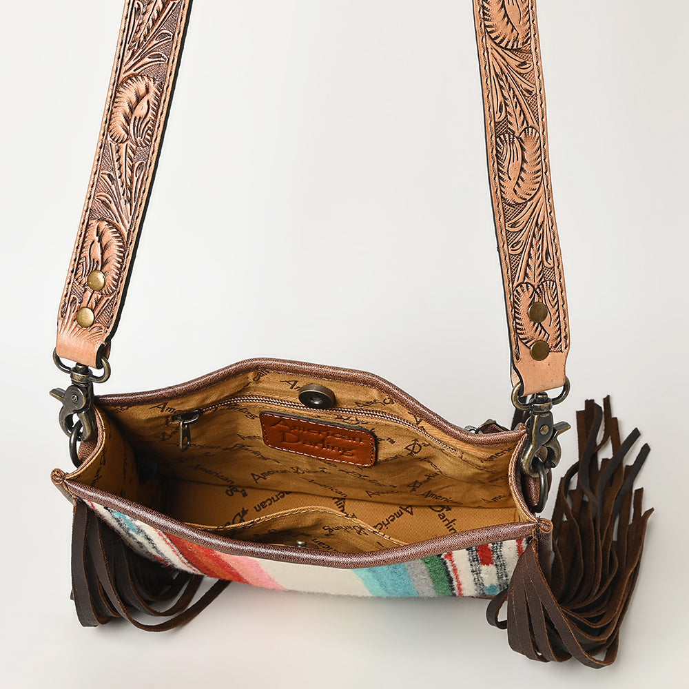 American Darling Messenger Hand Tooled Genuine Leather