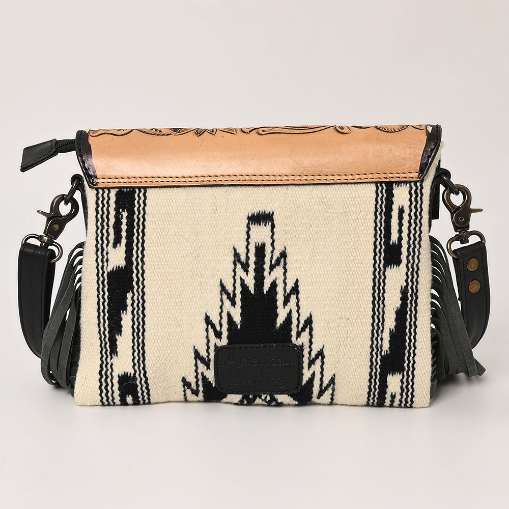 American Darling Crossbody Hand Tooled Saddle Blanket Genuine Leather
