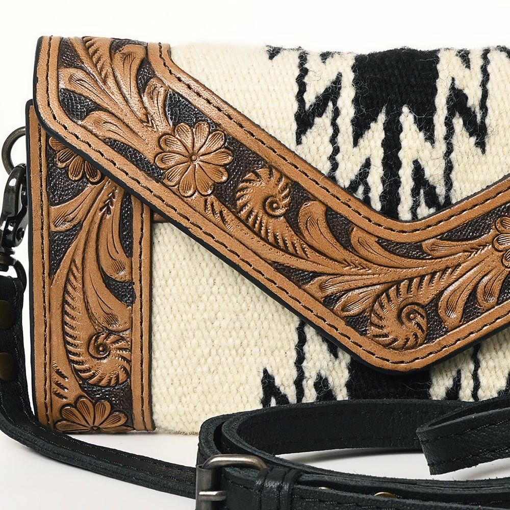American Darling Hand Tooled Saddle Blanket Genuine Leather