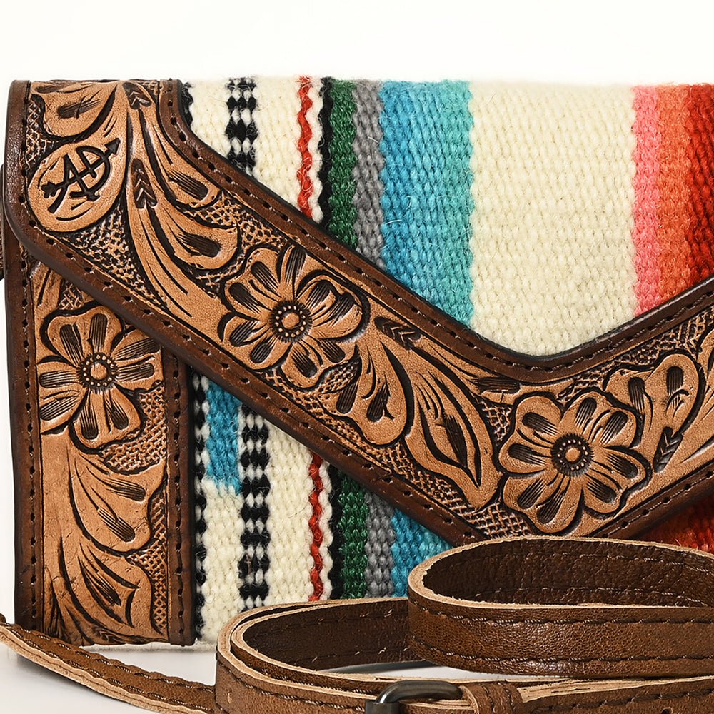 American Darling Hand Tooled Saddle Blanket Genuine Leather
