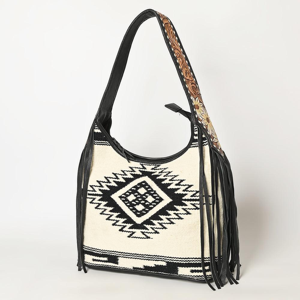 American Darling Hand-Tooled Saddle Blanket Leather Hobo Bag