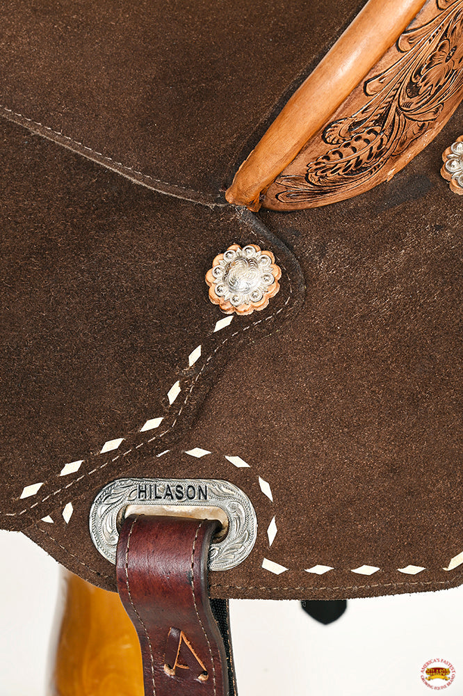 HILASON Flex Tree Western Horse Stud Trail Barrel American Leather Saddle Black | for Horses