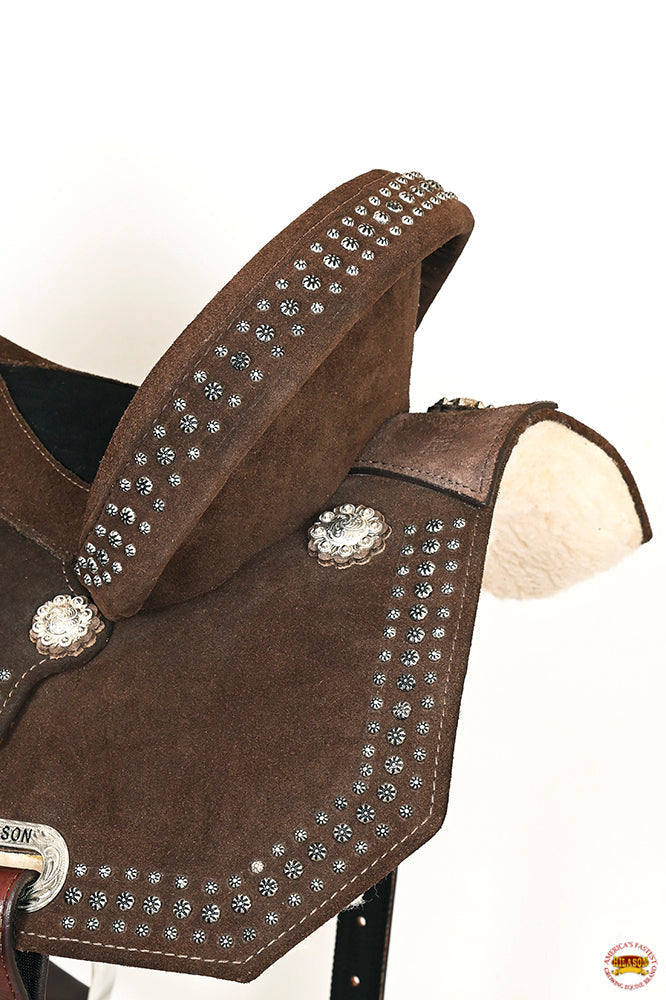 15 In Hilason Flex Tree Western Horse Trail Barrel American Leather Saddle Brown