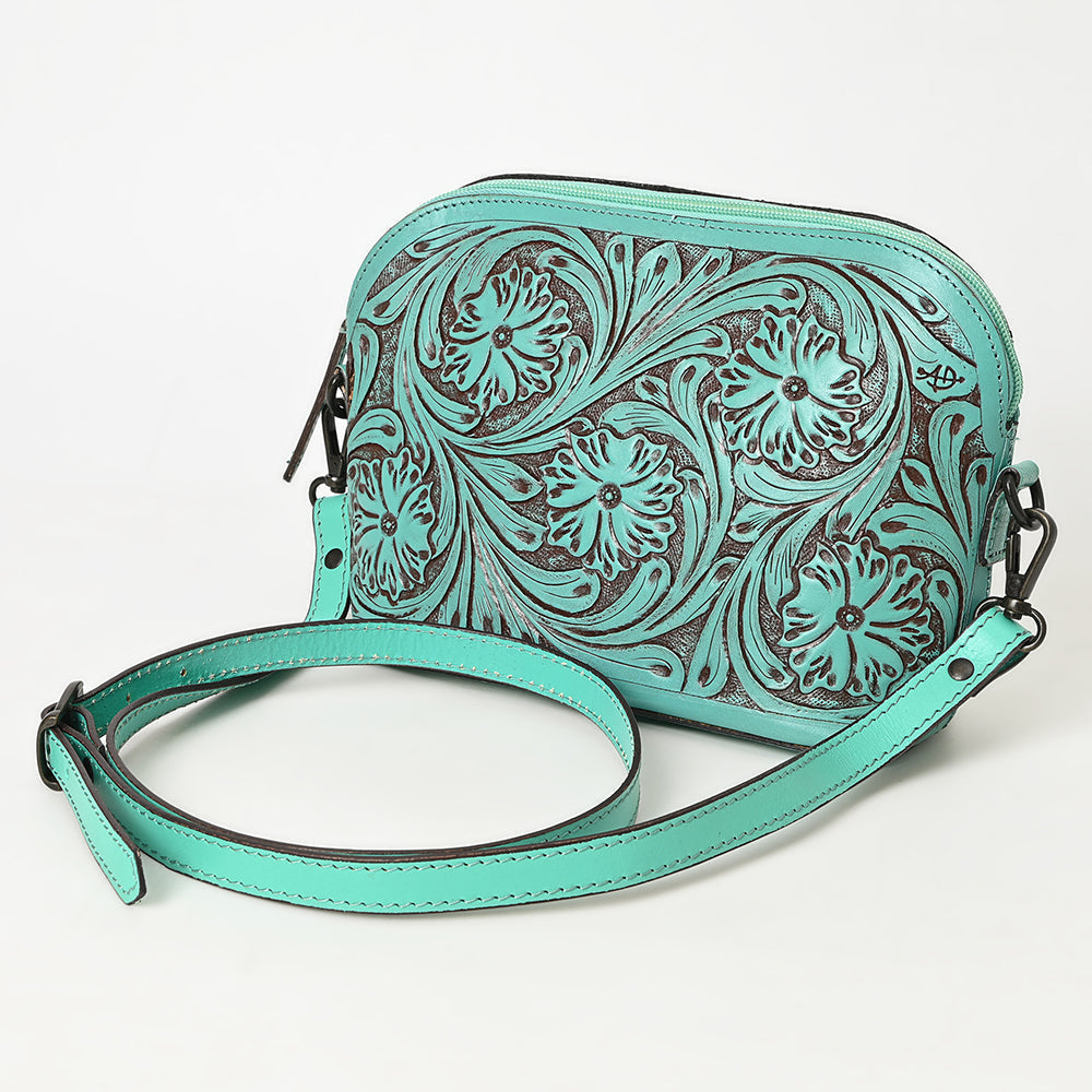American Darling Hand-Tooled Genuine Leather Small Crossbody Bag