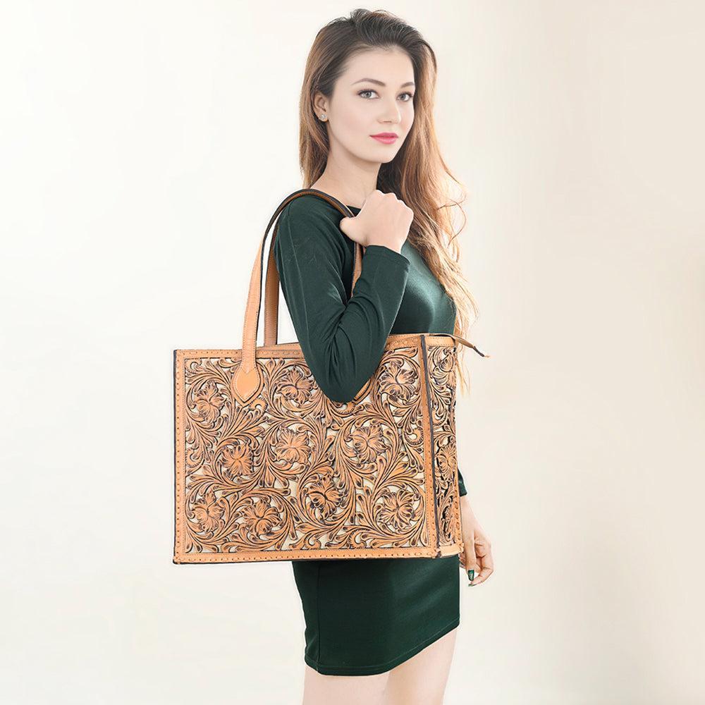 American Darling Hand-Tooled Genuine Leather Bag