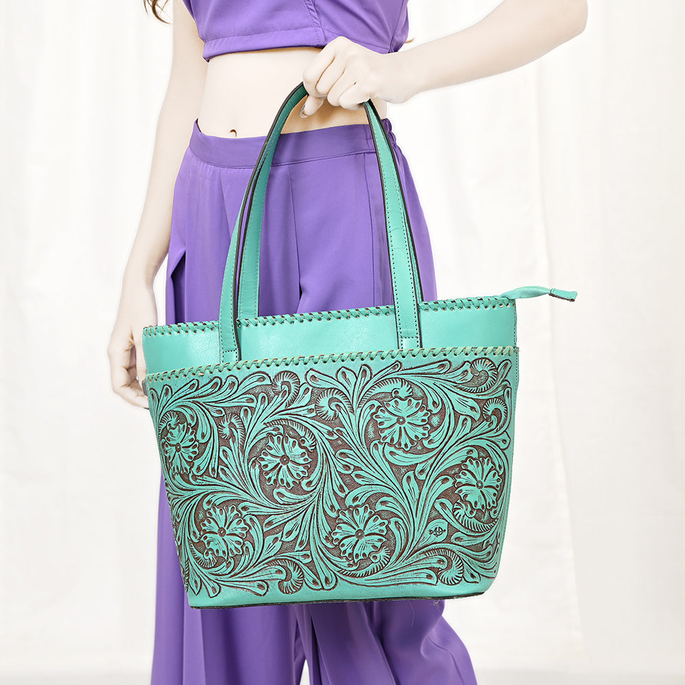American Darling Hand-Tooled Genuine Leather Tote
