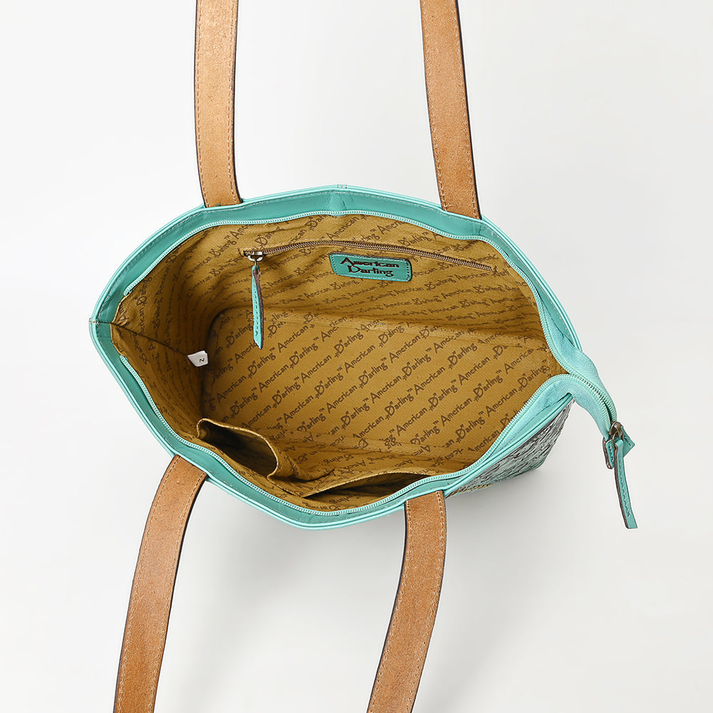 American Darling Hand-Tooled Genuine Leather Tote