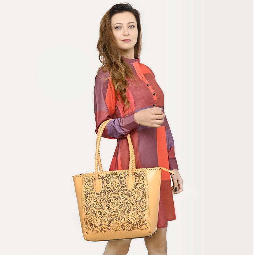 American Darling Hand-Tooled Genuine Leather Bag