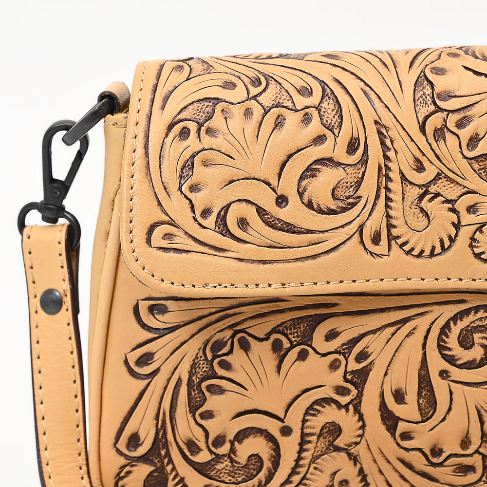 American Darling Hand-Tooled Genuine Leather Crossbody Bag