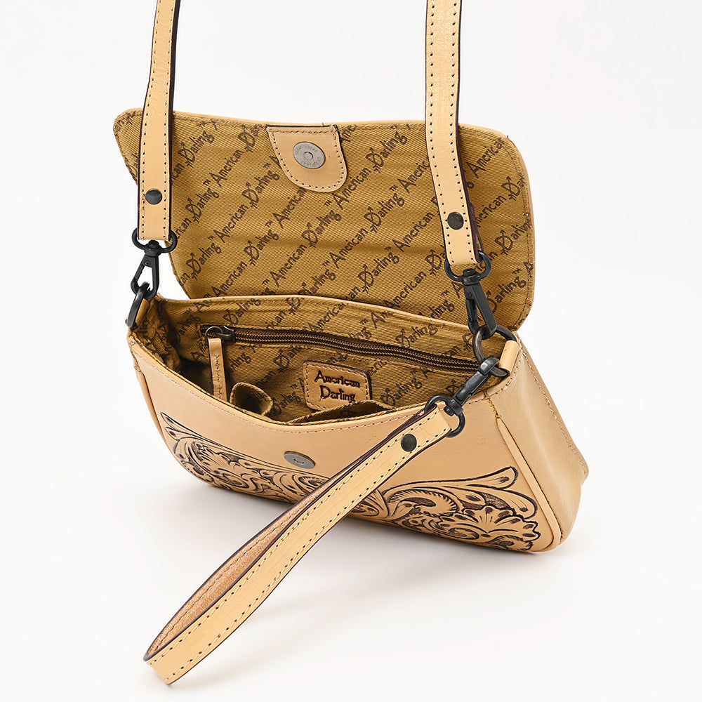 American Darling Hand-Tooled Genuine Leather Crossbody Bag