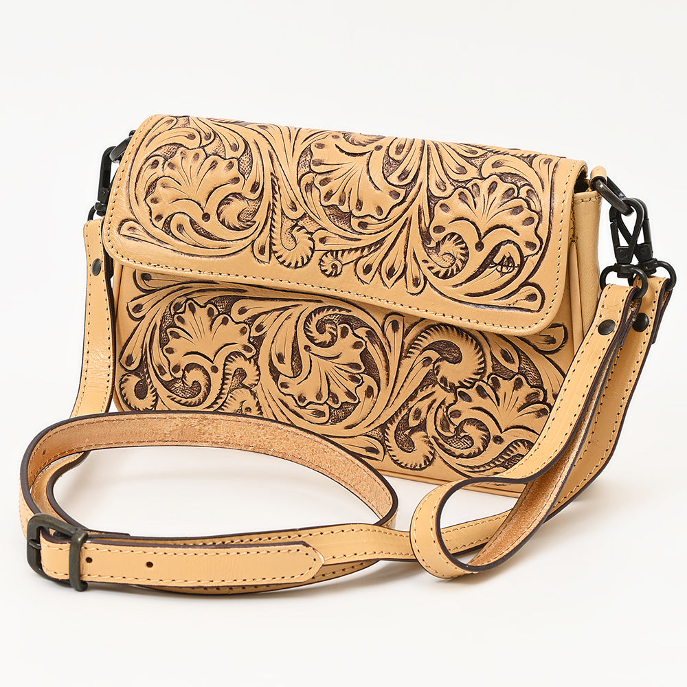 American Darling Hand-Tooled Genuine Leather Crossbody Bag