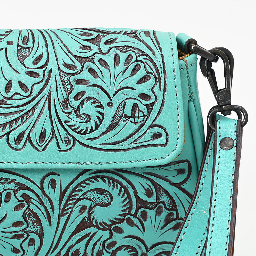 American Darling Hand-Tooled Genuine Leather Crossbody Bag