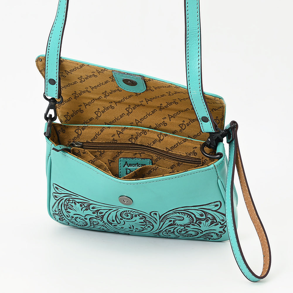 American Darling Hand-Tooled Genuine Leather Crossbody Bag
