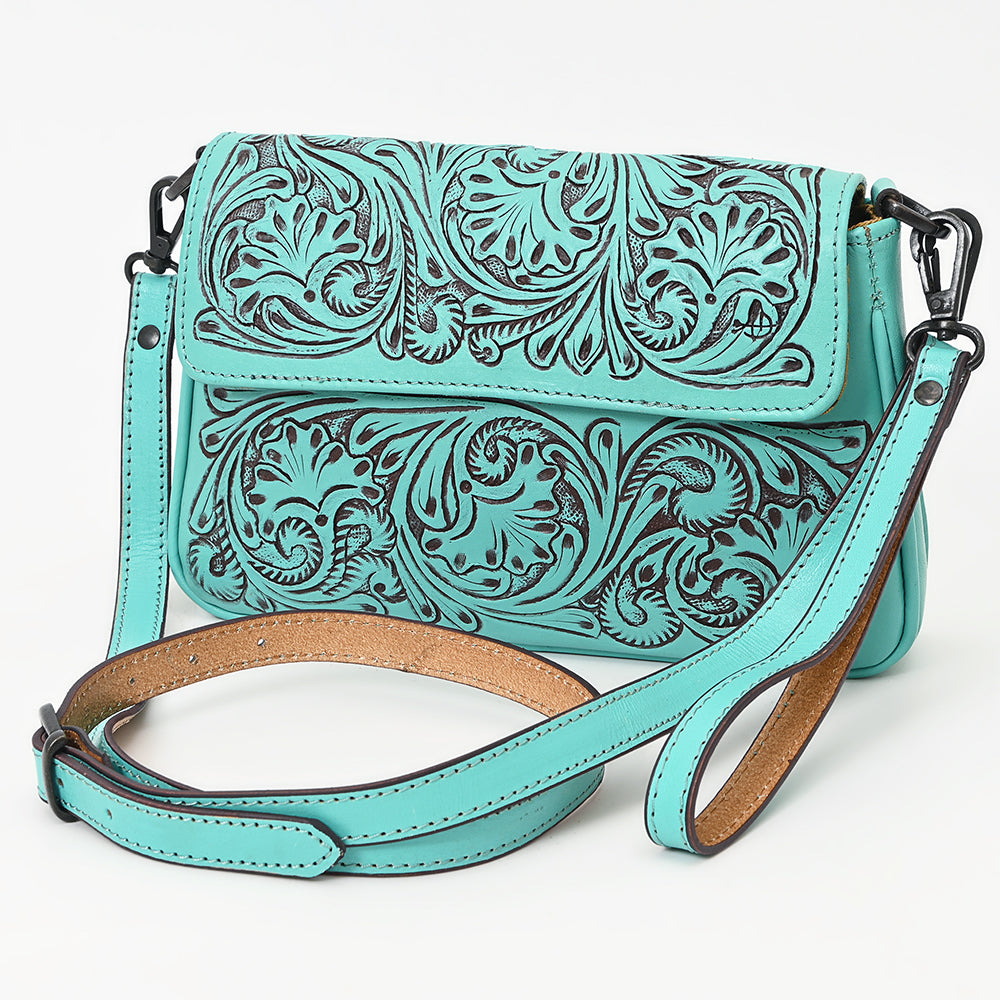 American Darling Hand-Tooled Genuine Leather Crossbody Bag