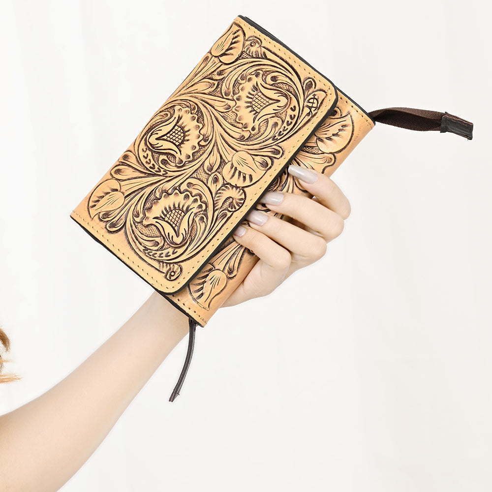 American Darling Hand-Tooled Genuine Leather Clutch