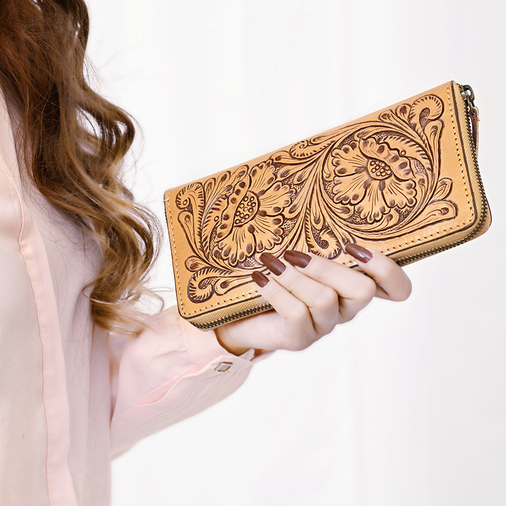 American Darling Hand-Tooled Genuine Leather Clutch