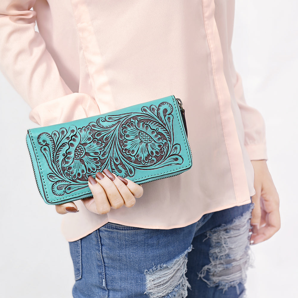 American Darling Hand-Tooled Genuine Leather Clutch