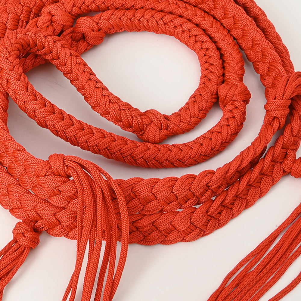 8 ft Hilason Western Horse Nylon Rope With Fringes Snap Black
