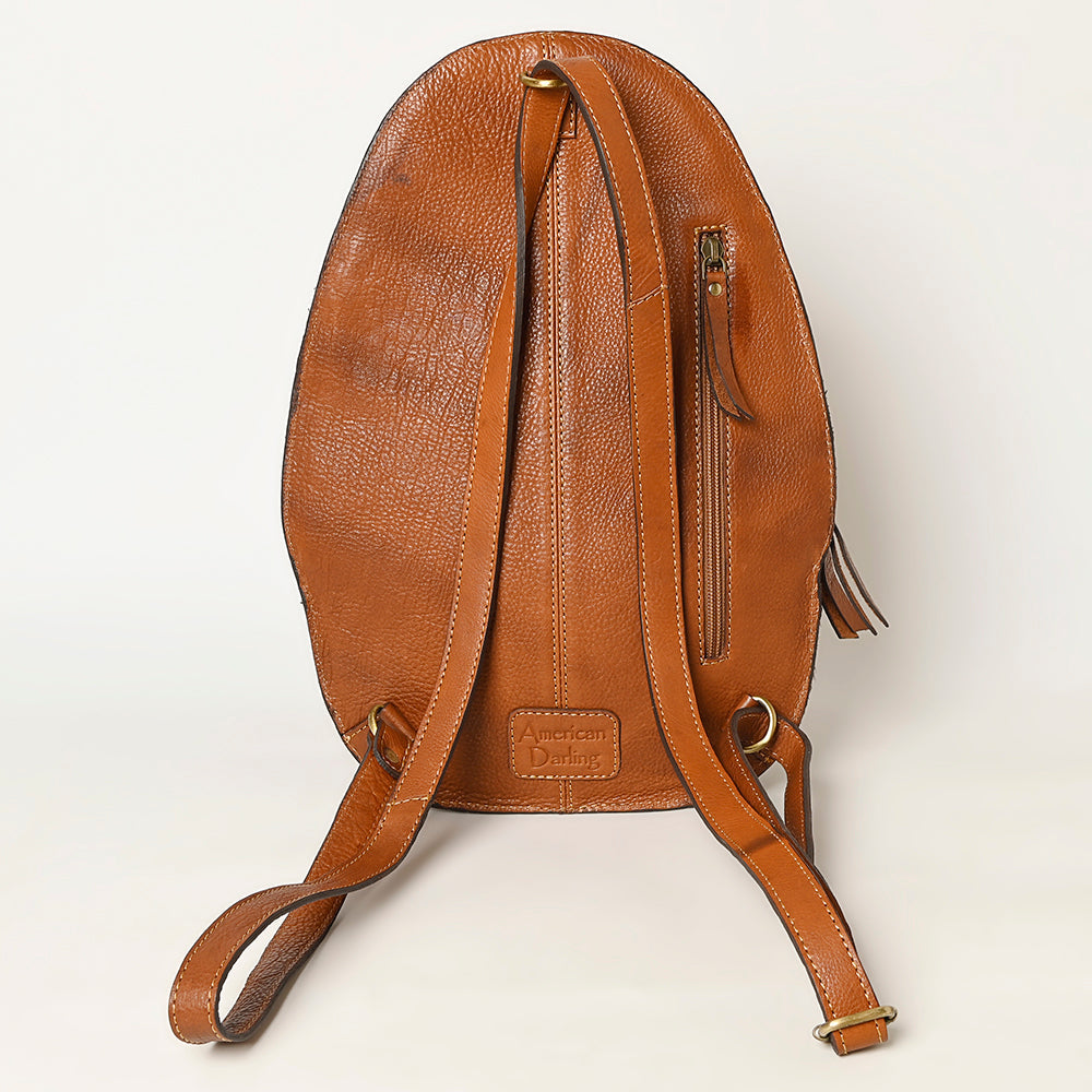 American Darling Hand-Tooled Hair-On Genuine Leather Bag
