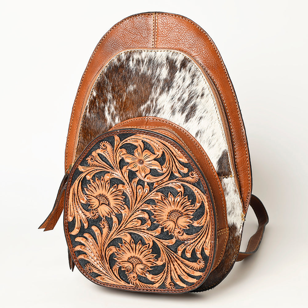 American Darling Hand-Tooled Hair-On Genuine Leather Bag