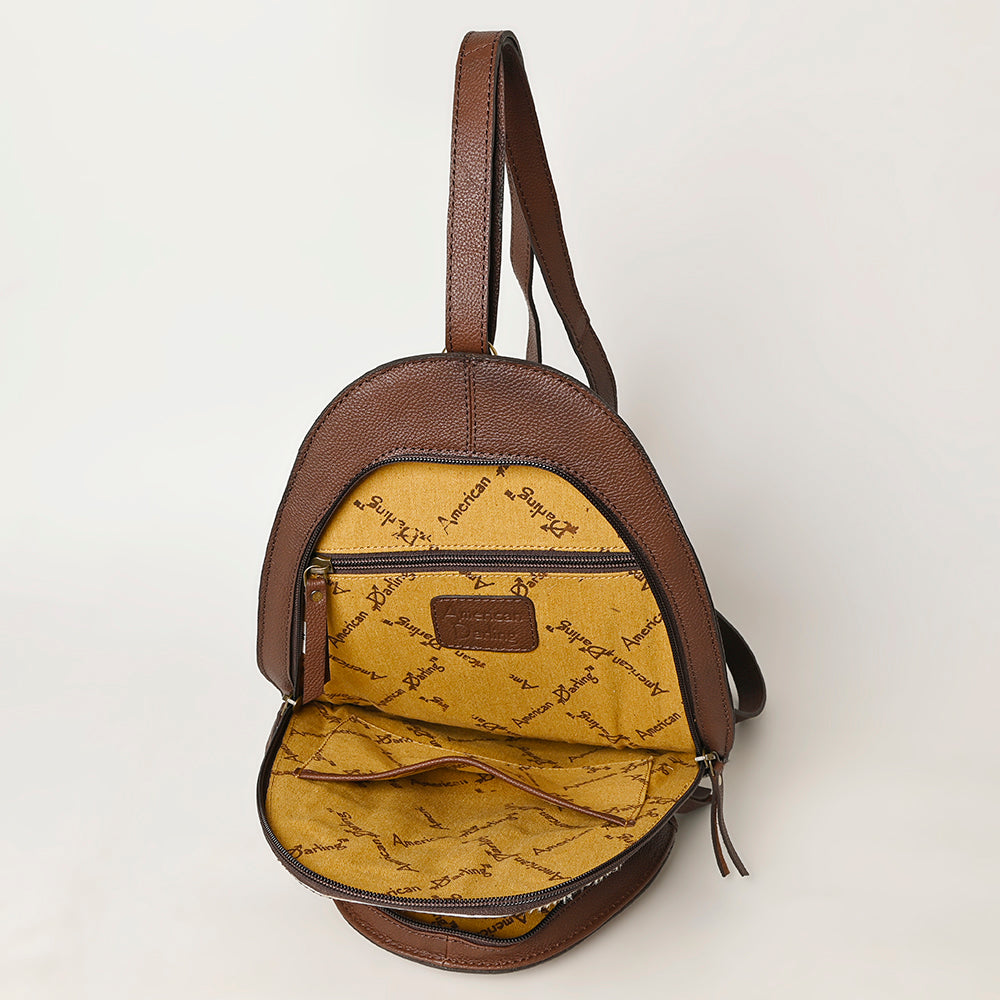 American Darling Hand-Tooled Hair-On Genuine Leather Bag