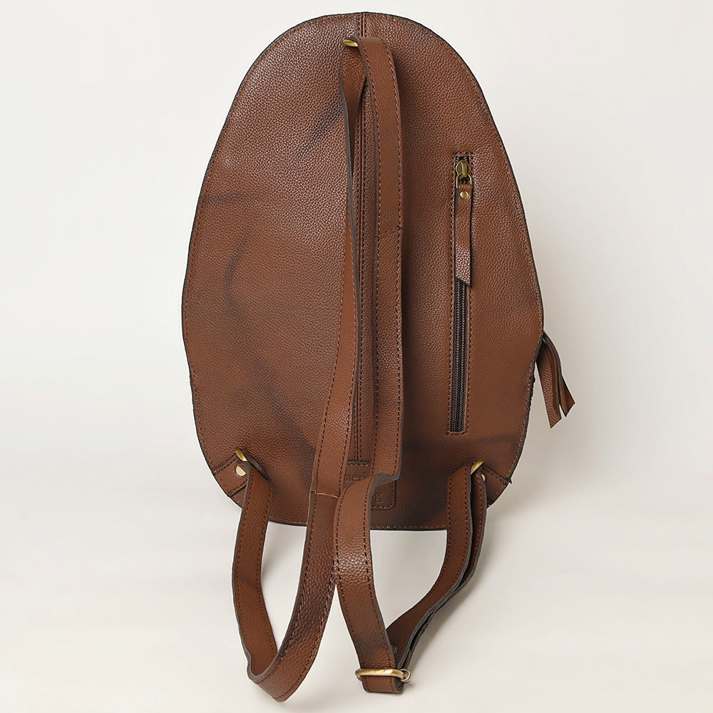 American Darling Hand-Tooled Hair-On Genuine Leather Bag