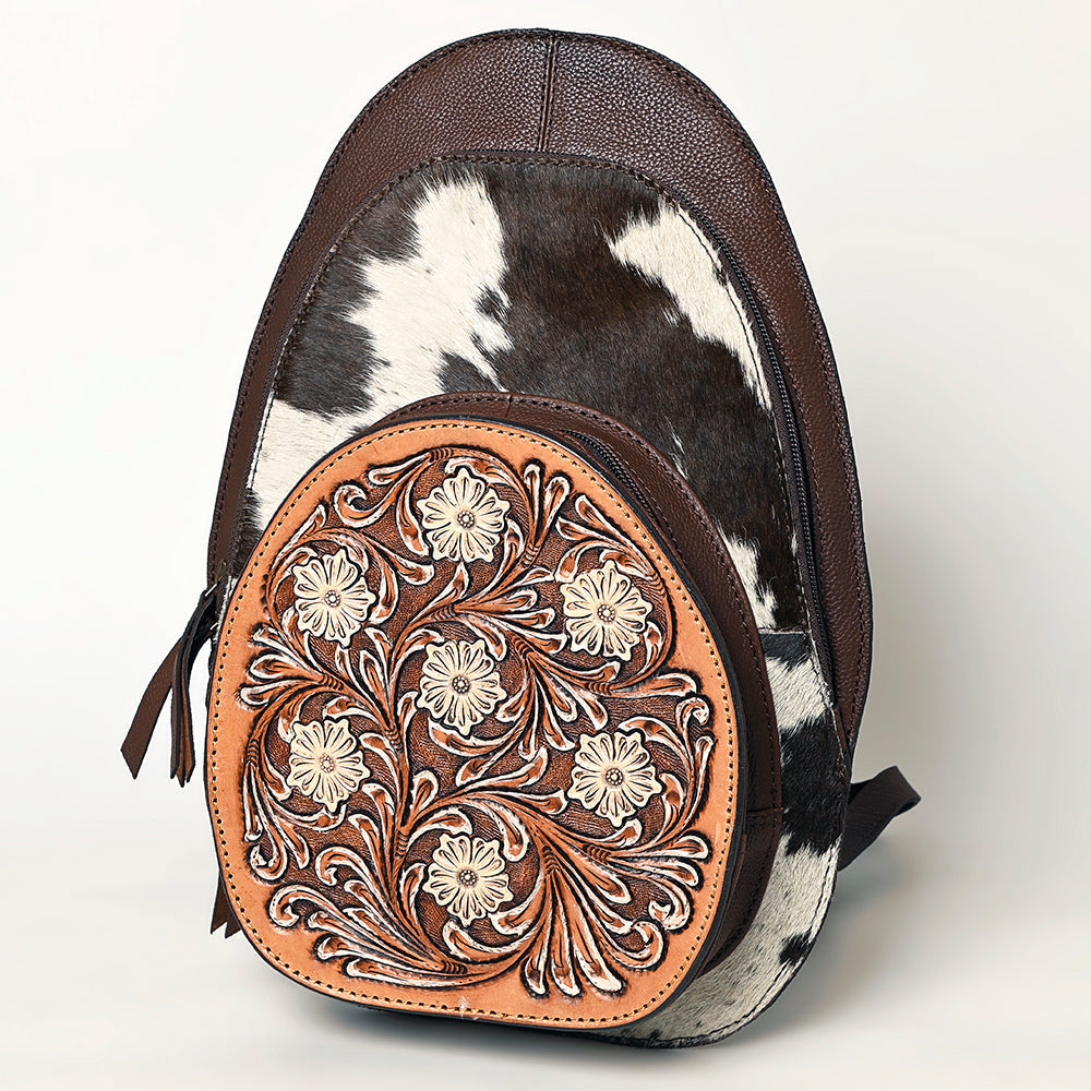 American Darling Hand-Tooled Hair-On Genuine Leather Bag
