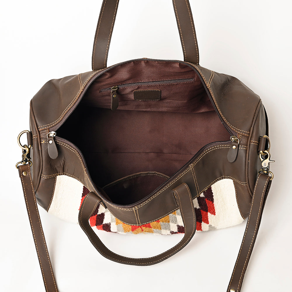 OHLAY Duffel Upcycled Wool Genuine Leather Women Bag Western Handbag Purse | Canvas for Womens Summer