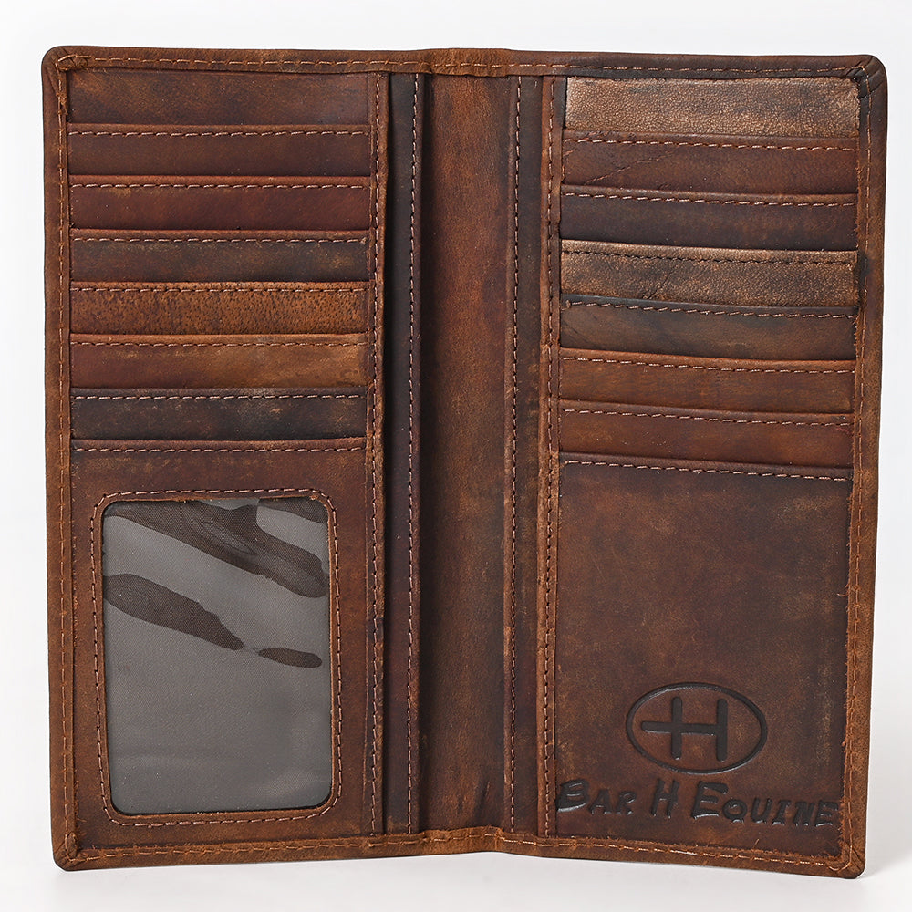 BAR H EQUINE Western Rodeo Bifold Unisex Genuine Leather Walllet