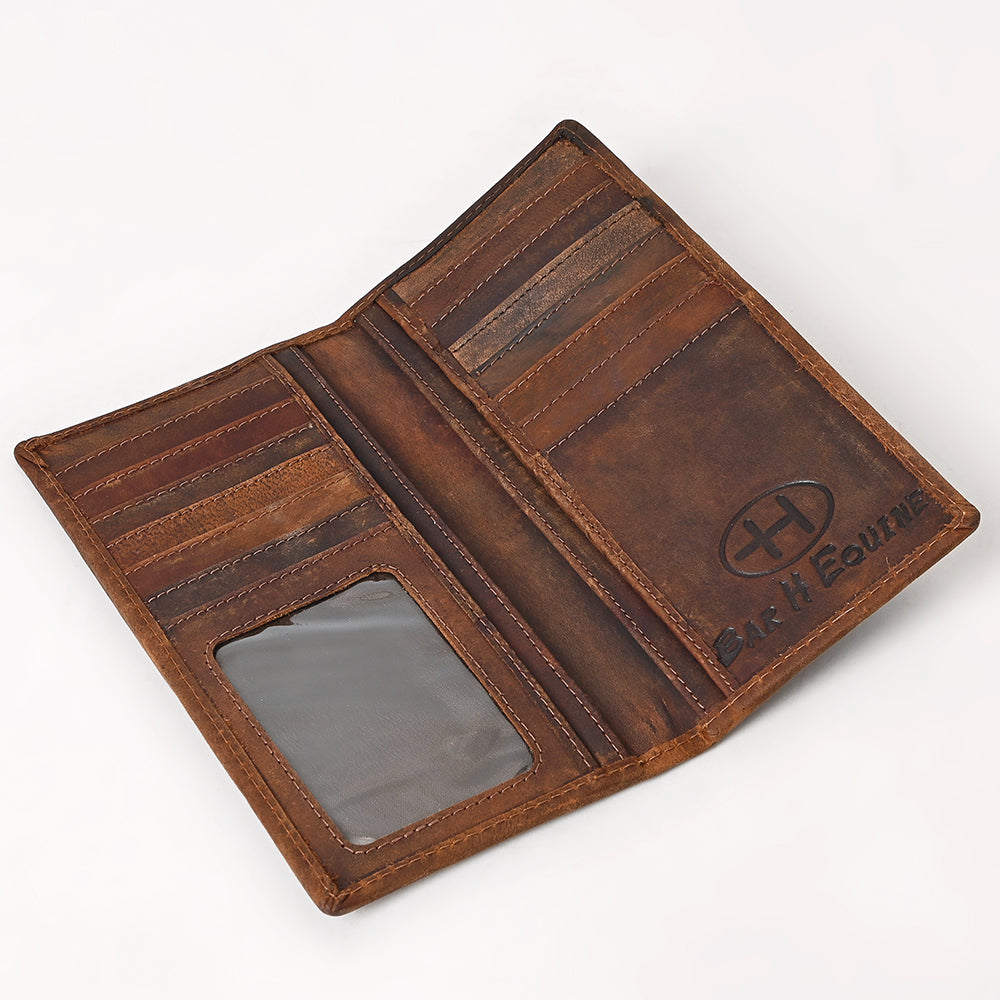 BAR H EQUINE Western Rodeo Bifold Unisex Genuine Leather Walllet
