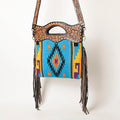 Ohlay Hobo Hand Tooled Upcycled Wool Genuine Leather