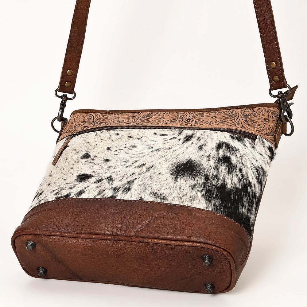 Ohlay Hobo Hand Tooled Hair-on Genuine Leather