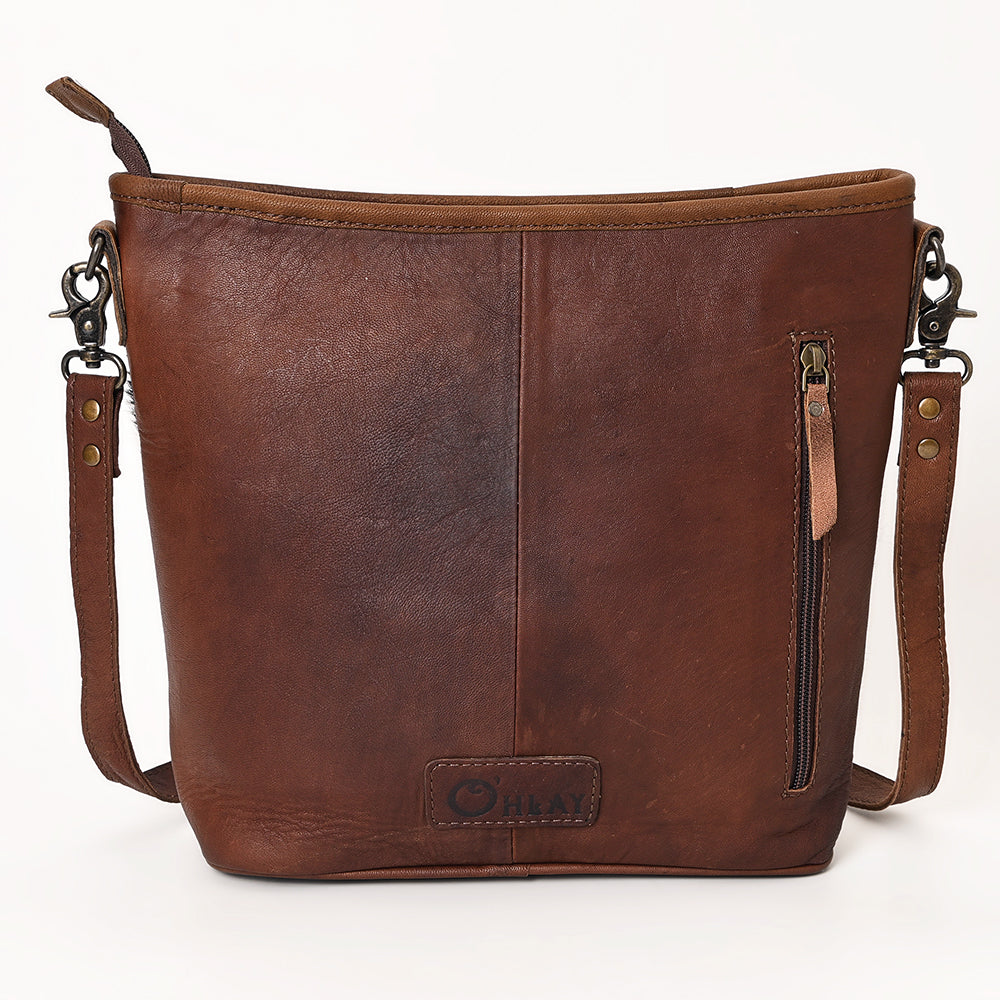Ohlay Hobo Hand Tooled Hair-on Genuine Leather