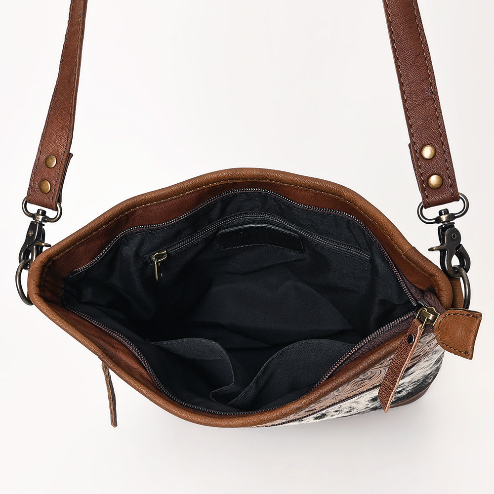 Ohlay Hobo Hand Tooled Hair-on Genuine Leather