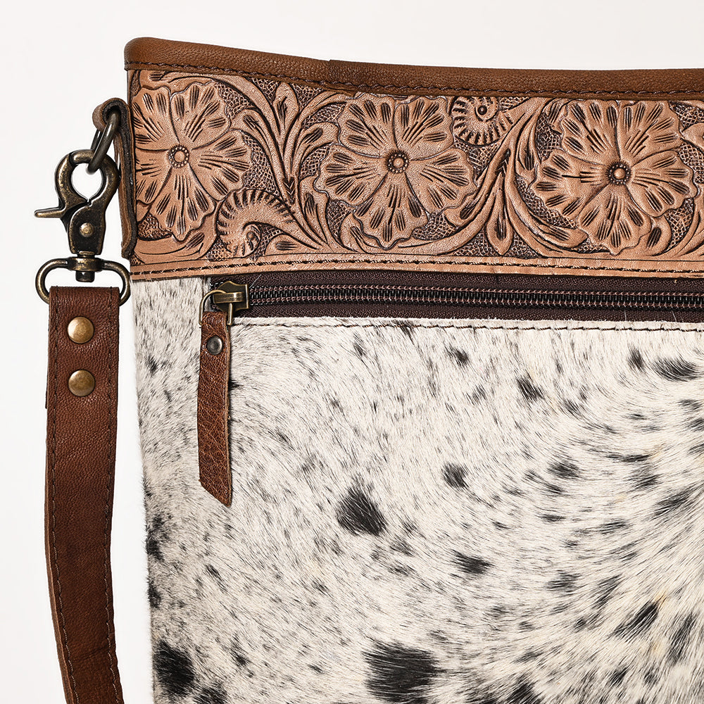 Ohlay Hobo Hand Tooled Hair-on Genuine Leather