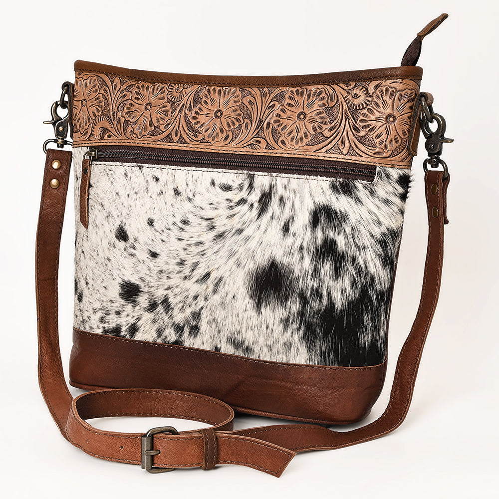 Ohlay Hobo Hand Tooled Hair-on Genuine Leather