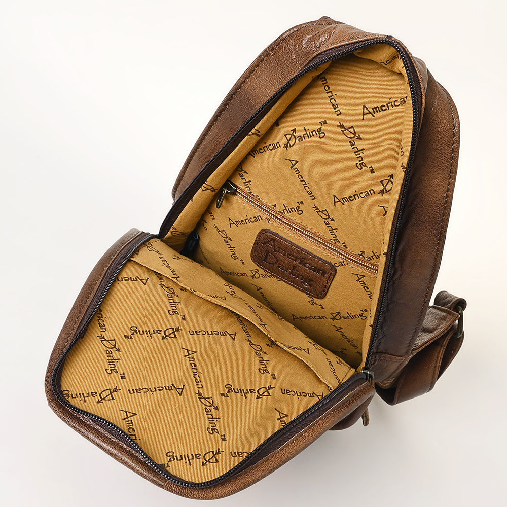 American Darling Sling Hand Tooled Saddle Blanket Genuine Leather