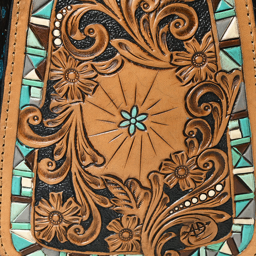 American Darling Sling Hand Tooled Saddle Blanket Genuine Leather