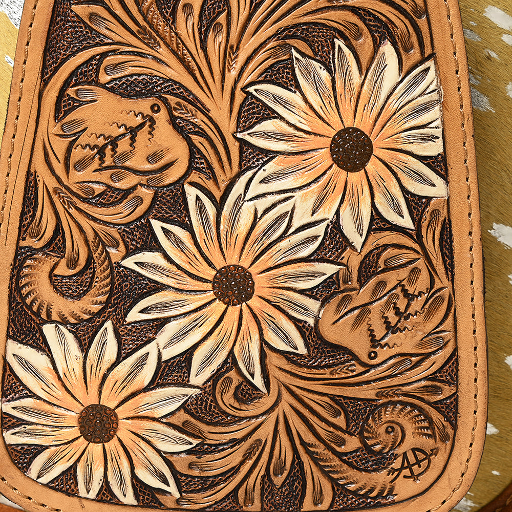 American Darling Sling Hand Tooled Saddle Blanket Genuine Leather