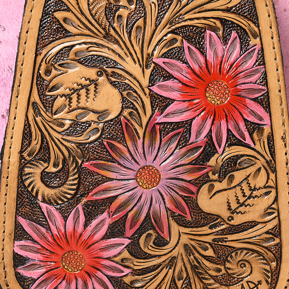 American Darling Sling Hand Tooled Saddle Blanket Genuine Leather