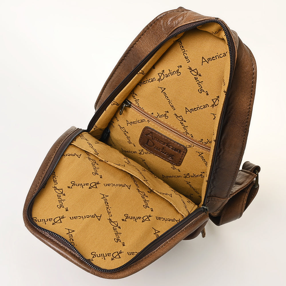 American Darling Sling Hand Tooled Saddle Blanket Genuine Leather