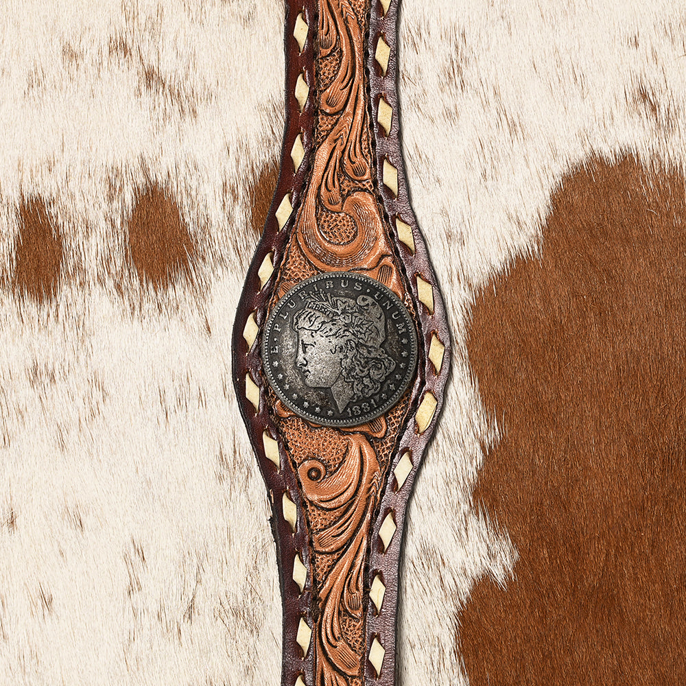 American Darling Hand-Tooled Hair-On Genuine Leather Backpack