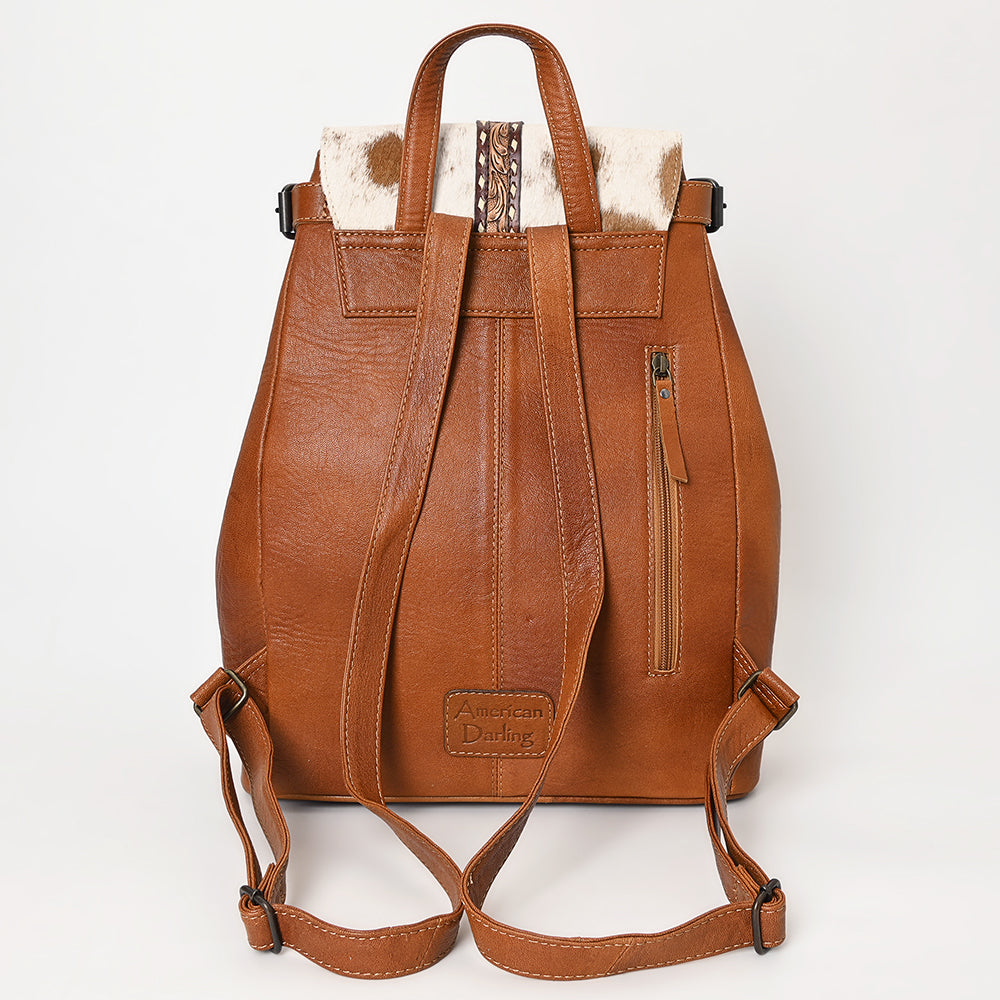 American Darling Hand-Tooled Hair-On Genuine Leather Backpack