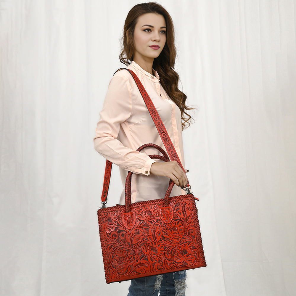 American Darling Hand-Tooled Genuine Leather Tote