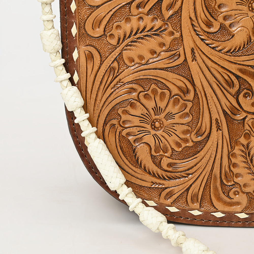 American Darling Hand-Tooled Genuine Leather Crossbody Bag
