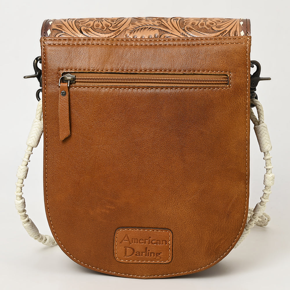 American Darling Hand-Tooled Genuine Leather Crossbody Bag