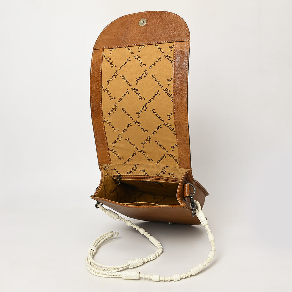 American Darling Hand-Tooled Genuine Leather Crossbody Bag