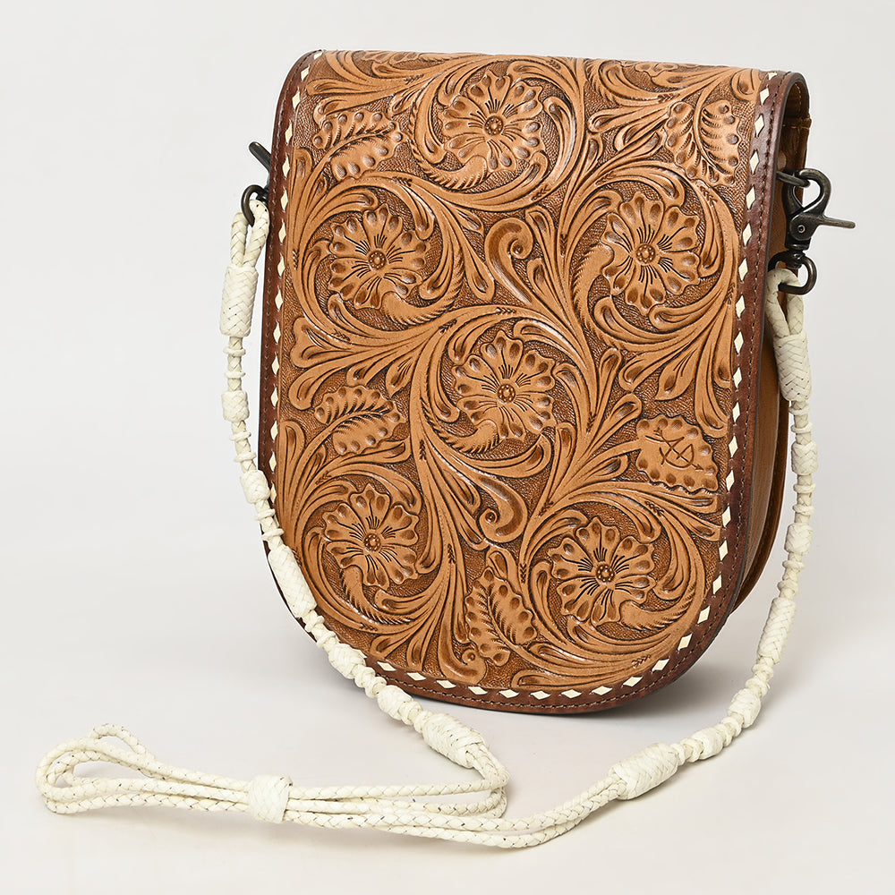 American Darling Hand-Tooled Genuine Leather Crossbody Bag