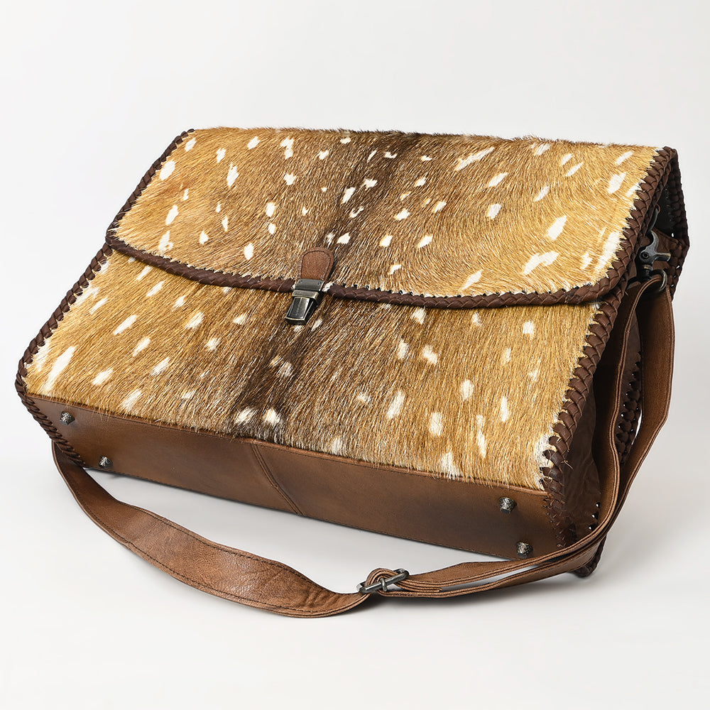 American Darling Hair-On Leather Briefcase